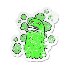 retro distressed sticker of a cartoon funny ghost