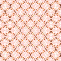 Fototapeta premium Vector abstract geometric seamless pattern. Elegant texture with mesh, net, lattice, grid, diamond shapes, rhombuses. Simple graphic background. Repeat design for decor, textile, cover, wrapped, tile