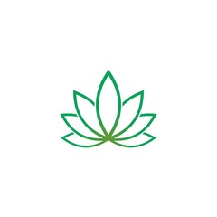 simple elegant cannabis leaf illustrations vector logo design
