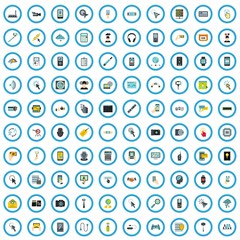 100 electronic device icons set in flat style for any design vector illustration
