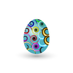 Easter egg with a pattern on a white background. Vector illustration