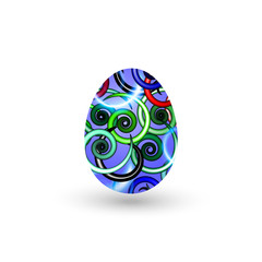 Easter egg with a pattern on a white background. Vector illustration