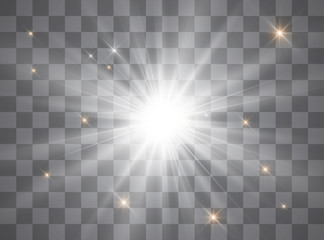 Glow light effect. Star burst with sparkles. Sun. Vector illustration