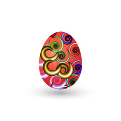 Easter egg with a pattern on a white background. Vector illustration