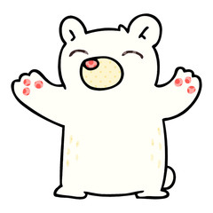 quirky comic book style cartoon polar bear