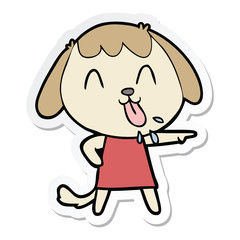 sticker of a cute cartoon dog