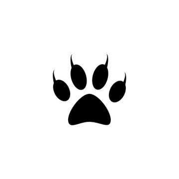 Dog or cat paw isolated on background. Vector flat design