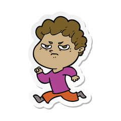 sticker of a cartoon angry man
