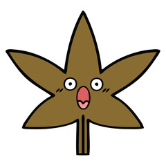 cute cartoon autumnal leaf