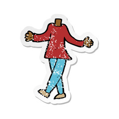 retro distressed sticker of a cartoon female body