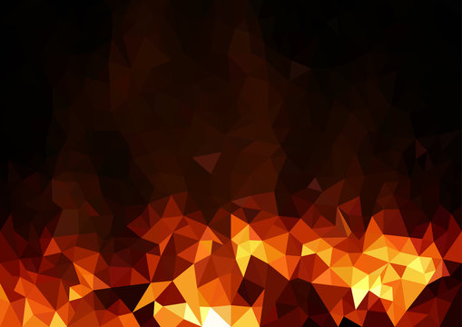 Abstract Fiery Polygonal Background - Artistic Mosaic Illustration for Your Projects, Vector