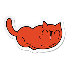 sticker of a happy cartoon cat