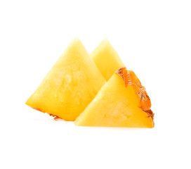 slice of pineapple isolated on white background
