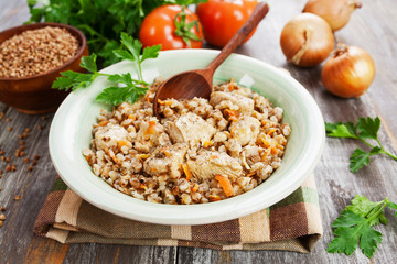 Buckwheat porridge with meat