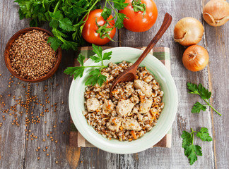 Buckwheat porridge with meat