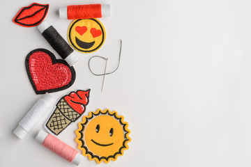 Emoji embroidered patches