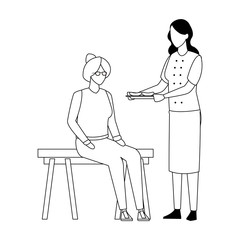 faceless grandmother barbecue food in black and white