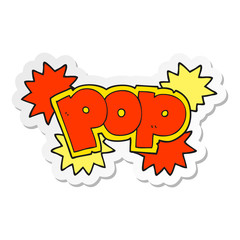 sticker of a cartoon pop explosion symbol