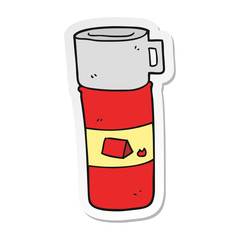 sticker of a cartoon camping flask