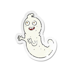 retro distressed sticker of a cartoon ghost