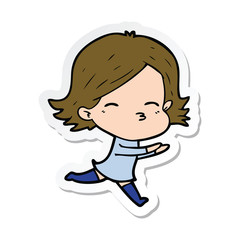 sticker of a cartoon woman