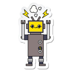 sticker of a cute cartoon robot