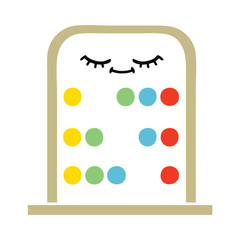 flat color retro cartoon abacus