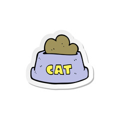 sticker of a cartoon cat food