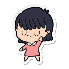 Obraz premium sticker of a cartoon woman