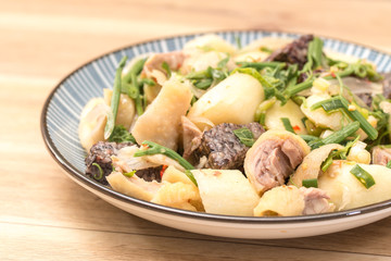 Taiwanese Food, called salty chicken, which is a kind of traditional food that meat or fowl stewed with salty and strained before serving.