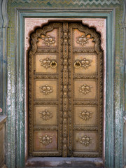 Details of door at Peacock Gate, City Palace, Jaipur, Rajasthan, India