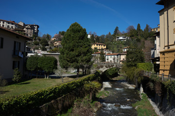 Fototapeta na wymiar Italy, Menaggio, Lake Como, water flows in a small stream