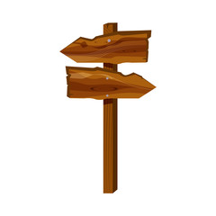 Dark wood pointer illustration. Outdoor, signboard, navigation. Signboard concept. Vector illustration can be used for topics like navigation, trip, signs