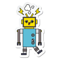 sticker of a cute cartoon robot