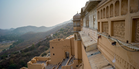 Elevated view of Amber Fort, Jaipur, Rajasthan, India