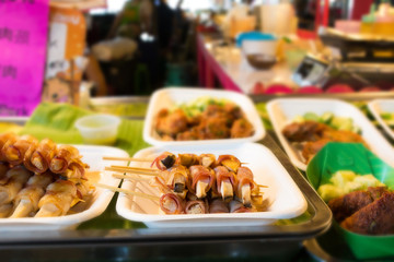 Grilled mushrooms wrapped with bacon