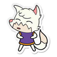 sticker of a cartoon fox