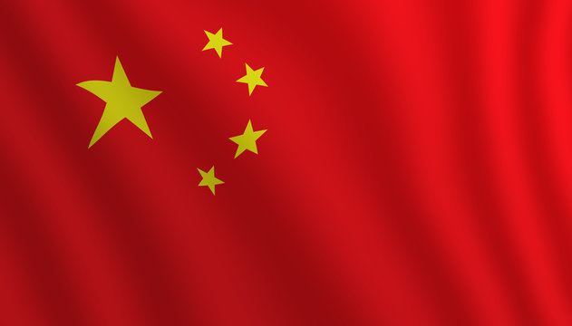 Graphic illustration of a flying Chinese flag