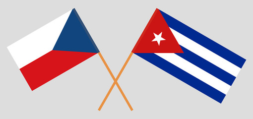 Cuba and Czech Republic. The Cuban and Czech flags. Official colors. Correct proportion. Vector