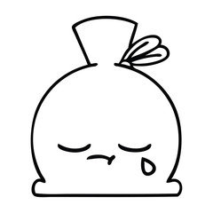 Fototapeta premium line drawing cartoon sack