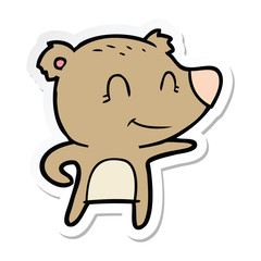 Fototapeta premium sticker of a friendly bear cartoon
