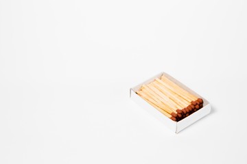 Open box of wooden matches.