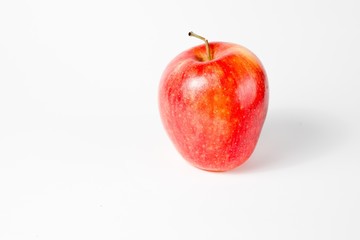 Just red apple as it grew - side view.