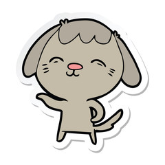 sticker of a happy cartoon dog