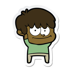 sticker of a happy cartoon man