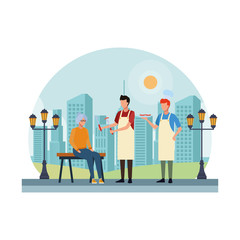 faceless grandmother barbecue food