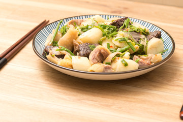 Taiwanese Food, called salty chicken, which is a kind of traditional food that meat or fowl stewed with salty and strained before serving.