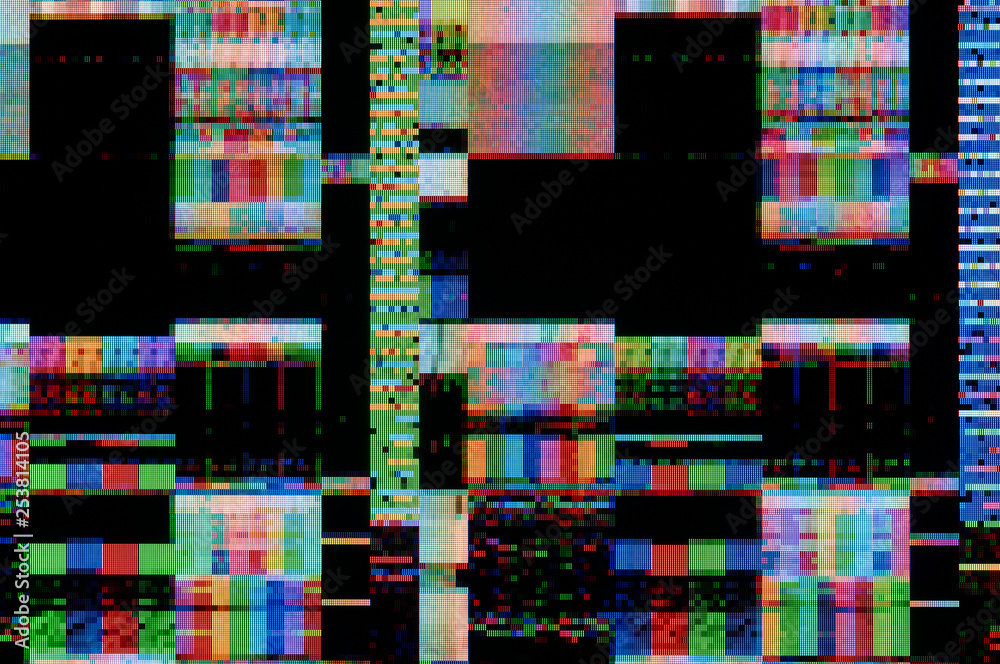 Wall mural pixel pattern of a digital glitch / abstract background, pattern of a digital glitch.