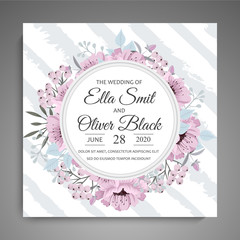 Wedding invitation. Beautiful flowers. Greeting card. Frame.