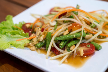 Green Papaya Salad (Som tum ), Thai Food, Thailand